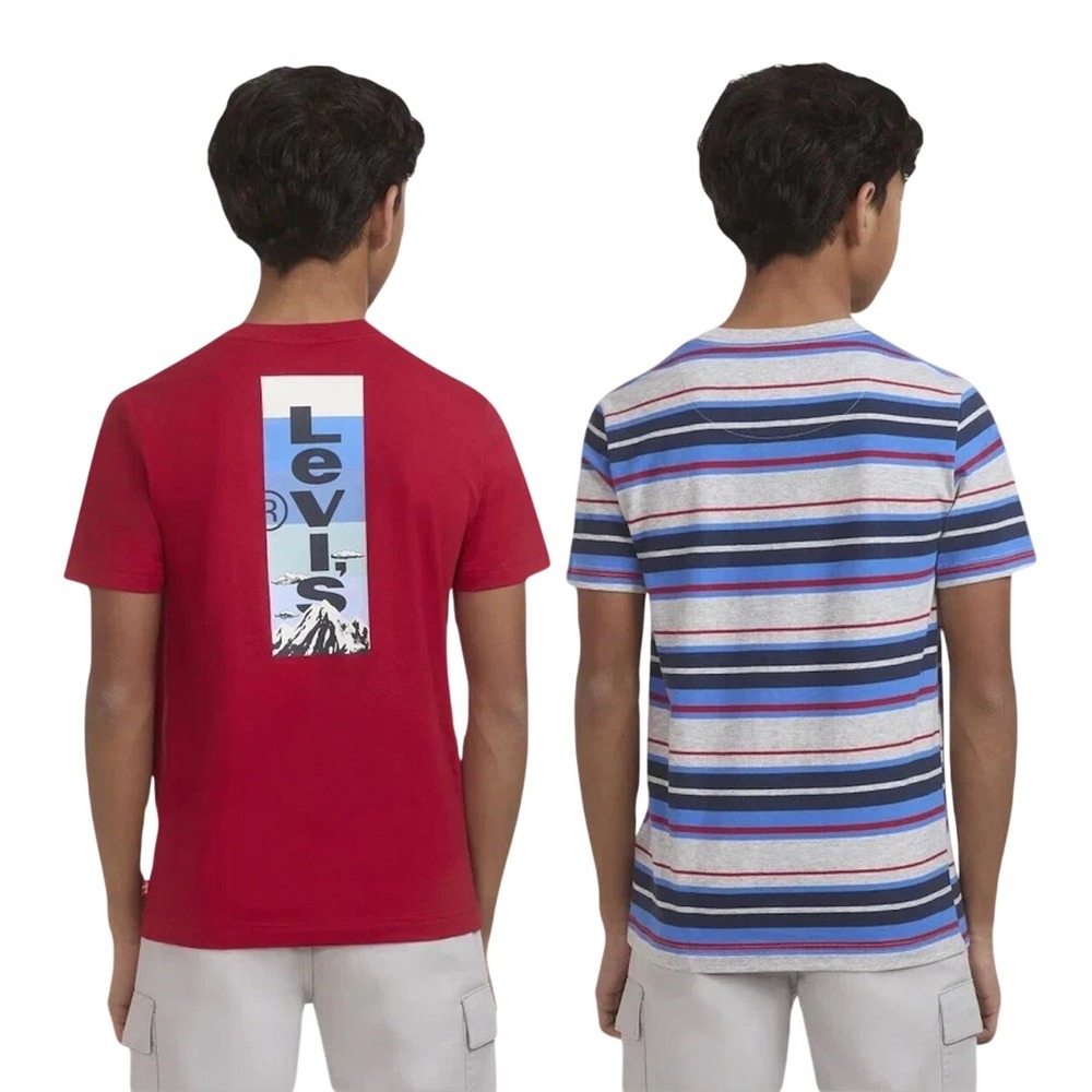 Levi's 2 Pack Graphics + Stripes Tees Youth XL 18/20 Short Sleeve Crew Neck - Picture 3 of 8